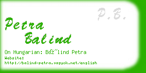 petra balind business card